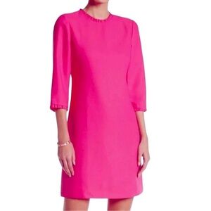 Kate Spade New York Dizzy ruffle 3/4 sleeve mini dress hot pink